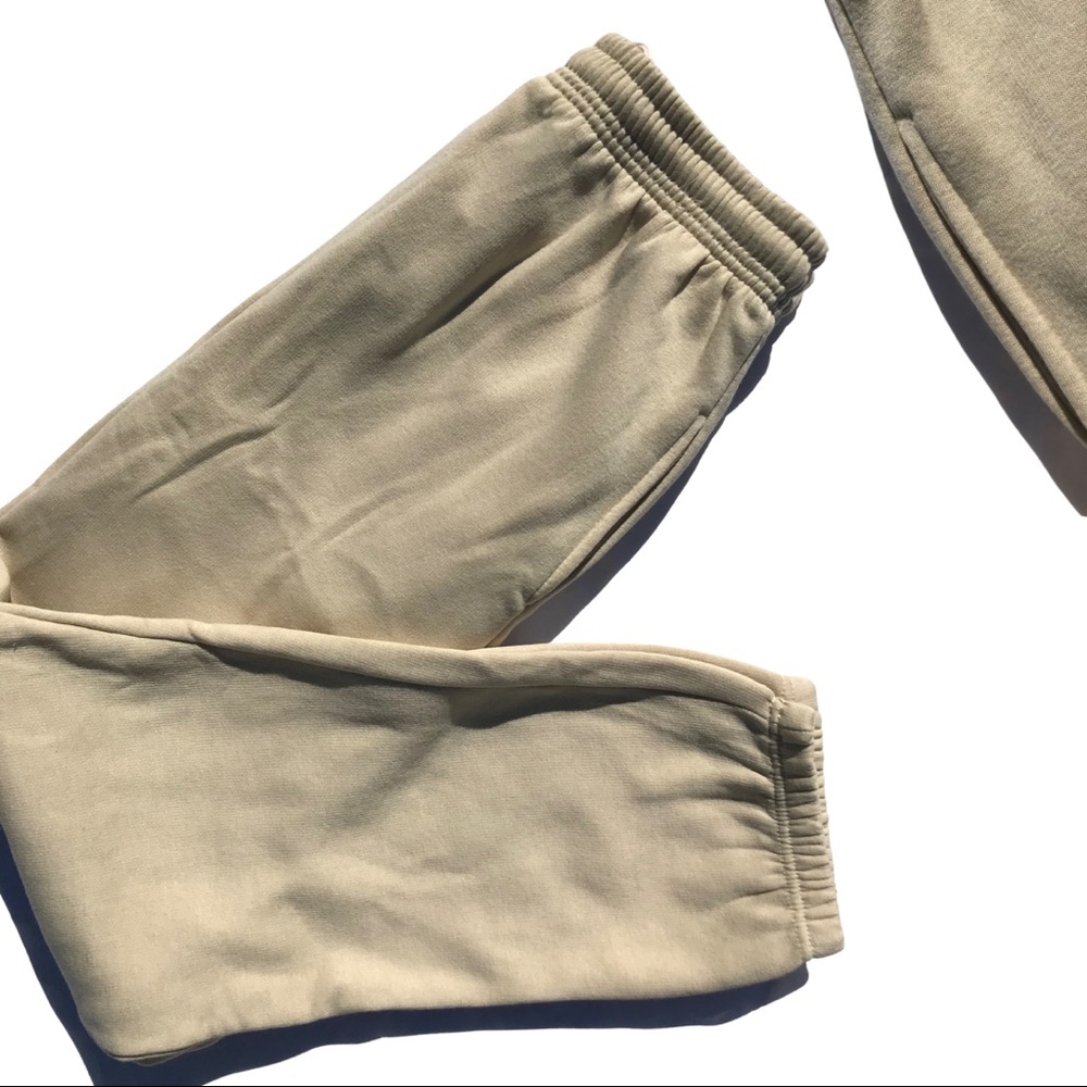 Nasty Gal Creme High-Waisted Sweatpants - Size (M)
